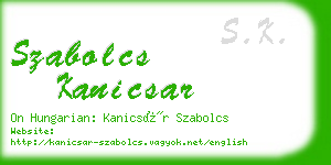 szabolcs kanicsar business card